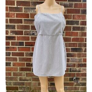 Pull & bear striped day Teens dress‎ size LARGE,Zipper,adjustabe straps